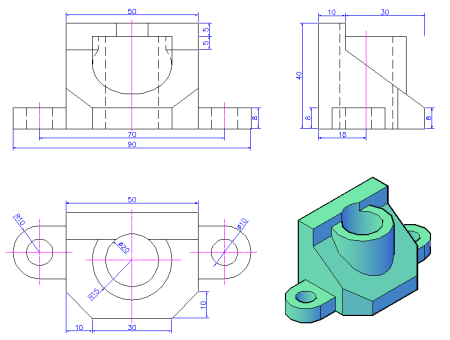這個機械制圖的三視圖,有會畫的嗎?
